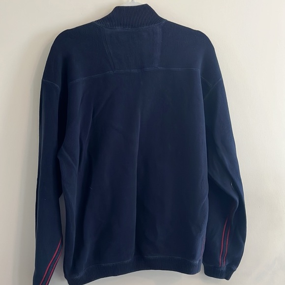 Tommy Bahama Quarter Zip Sweater Navy Sporty Preppy sz L Men’s Summer Casual - Picture 6 of 6
